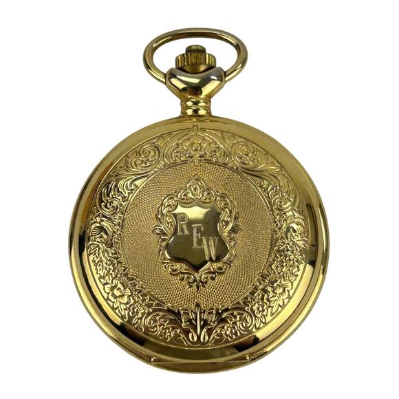 Vintage Majestron Gold Tone Pocket Watch - (Needs Battery) - Picture 3 of 5